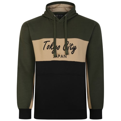 KAM Tokyo City Cut & Sew Hoody Khaki